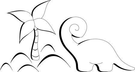 black and white dinosaur, silhouette