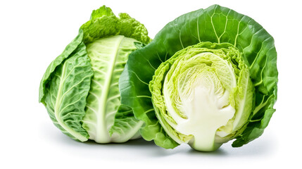 Obraz premium cabbages. Fresh vegetables isolated on white background. Healthy food concept. Generative AI