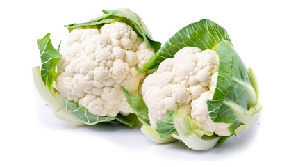 cauliflowers. Fresh vegetables isolated on white background. Healthy food concept. Generative AI