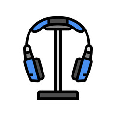 headphone stand home office color icon vector illustration