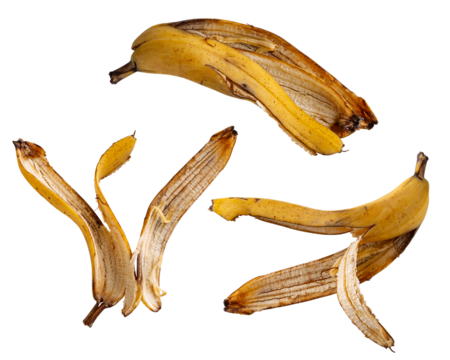 Ripe banana peel set