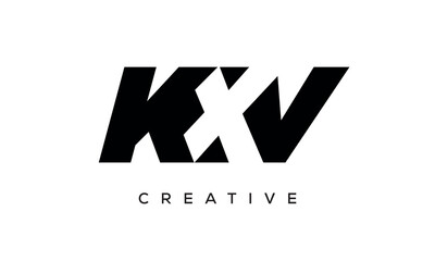 KXV letters negative space logo design. creative typography monogram vector	