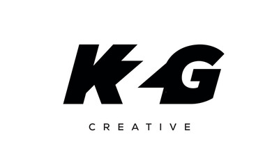 KZG letters negative space logo design. creative typography monogram vector	