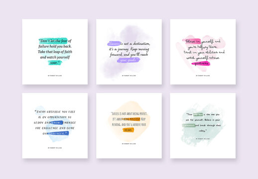 Creative Quote Layouts With Watercolor Highlighters of Text