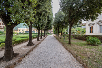 Rome, Italy - September 16, 2021: inner park in Rome in Palazzo Barberini