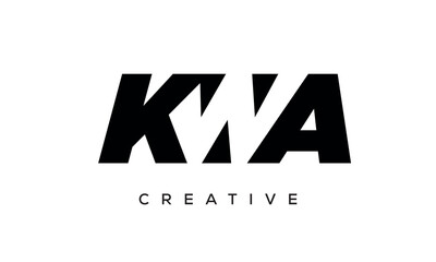 KWA letters negative space logo design. creative typography monogram vector	 - obrazy, fototapety, plakaty