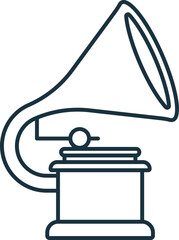 Gramophone line icon. Simple element from musical instruments collection. Creative Gramophone outline icon for web design, templates, infographics and more