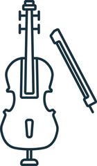Cello line icon. Simple element from musical instruments collection. Creative Cello outline icon for web design, templates, infographics and more