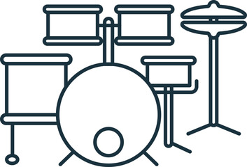 Drum Set line icon. Simple element from musical instruments collection. Creative Drum Set outline icon for web design, templates, infographics and more