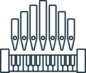 Musical Organ line icon. Simple element from musical instruments collection. Creative Musical Organ outline icon for web design, templates, infographics and more