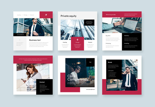 Red And Black Business Layouts With Elegant Look