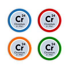 Chromium icon set. vector illustration in 4 colors options for web design