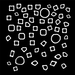 Vector abstract white pattern on black background.