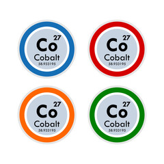 Cobalt icon set. vector illustration in 4 colors options for web design