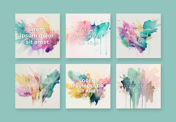 Quote Layouts With Abstract Watercolor Splashes With Generative AI