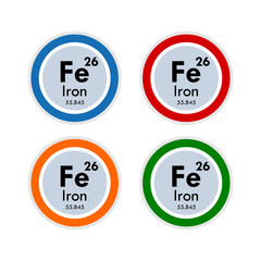 Iron icon set. vector illustration in 4 colors options for webdesign