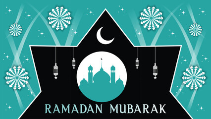 Ramadan Kareem Islamic Greeting Card Background Vector Illustration