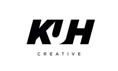 KSH letters negative space logo design. creative typography monogram vector	