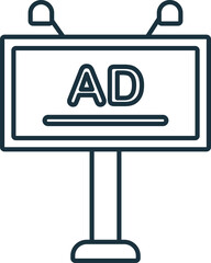 Road Banner line icon. Colored element sign from outdoor advertising collection. Outline Road Banner icon sign for web design, infographics and more.