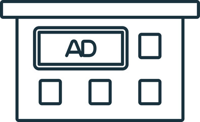Wallscale line icon. Colored element sign from outdoor advertising collection. Outline Wallscale icon sign for web design, infographics and more.
