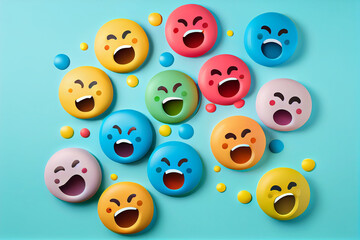April Fools' Day concept with happy emoji. Colorful design. Generative ai