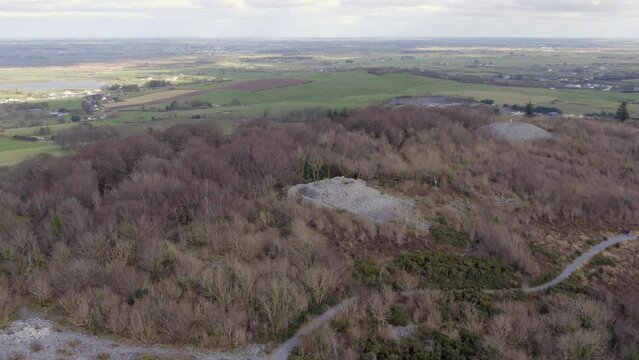 Finvarra castle and Caesar's Cairn atop Knockma Hill