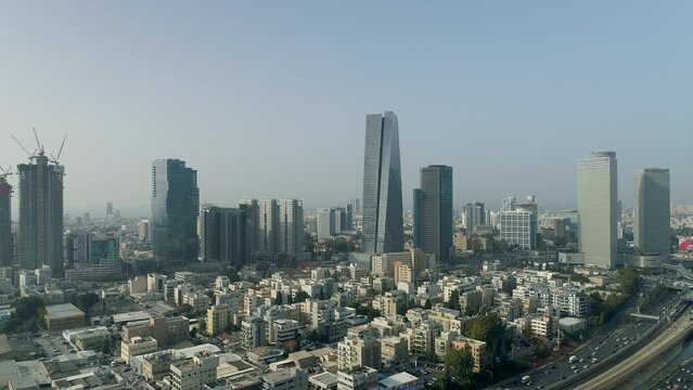 Tel Aviv, Israel skyline from up high