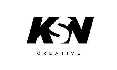 KSN letters negative space logo design. creative typography monogram vector	