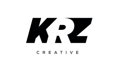 KRZ letters negative space logo design. creative typography monogram vector	