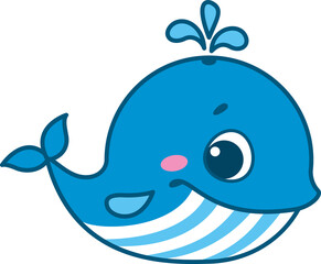 Doodle Whale Cartoon Illustration