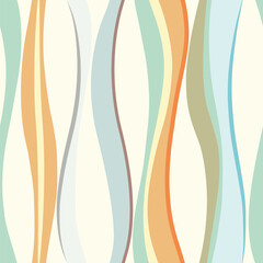 Vector background with colored asymmetric waves. Undulate line structure. Beautiful swirl seamless pattern.