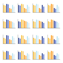 Infographics with charts. Graph for data analysis and web design. Vector illustration on a white background.
