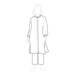 Vector illustration of a female character standing