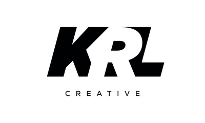 KRL letters negative space logo design. creative typography monogram vector	
