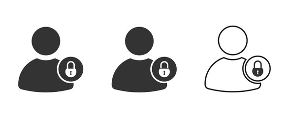 User login or authenticate vector icons set