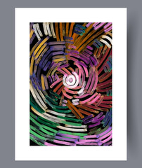 Abstract vortex geometric shapes wall art print. Contemporary decorative background with shapes. Wall artwork for interior design. Printable minimal abstract vortex poster.