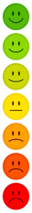 7 Stimmungsgesichter Vertikal Vollfarbe Grün zu Rot