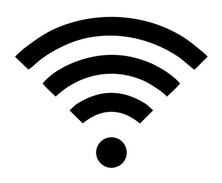 Wifi wireless internet signal flat black icon isolated on transparent background, wi-fi symbol for apps,smartphone,ui,and websites.
