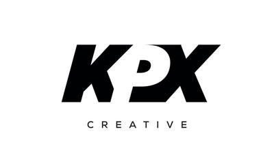 KPX letters negative space logo design. creative typography monogram vector	