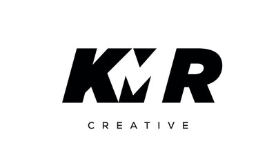 KMR letters negative space logo design. creative typography monogram vector	