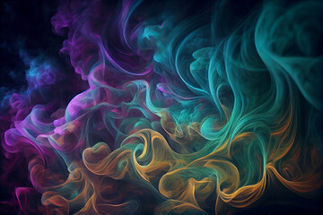 Colored smoke on black background. Abstract background