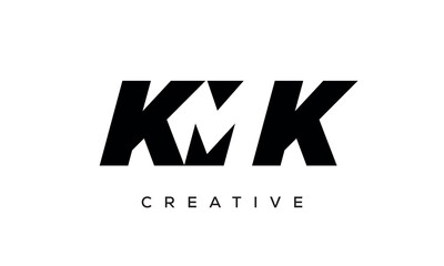 KMK letters negative space logo design. creative typography monogram vector	