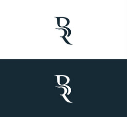 BR, RB logo design vector icon design. Alphabet letters Initials Monogram logo letters. - obrazy, fototapety, plakaty