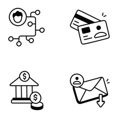 A Trendy Doodle Icons Pack of Employee Essentials

