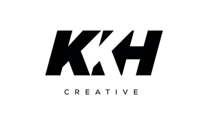 KKH letters negative space logo design. creative typography monogram vector	