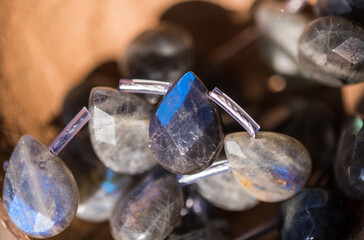 Labradorite is a natural material from which jewelry and various inserts were made.
