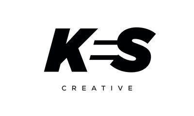 KES letters negative space logo design. creative typography monogram vector	