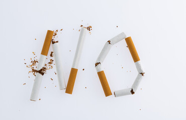 Word no spelled with cigarettes