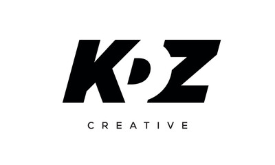 KDZ letters negative space logo design. creative typography monogram vector	