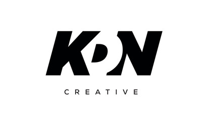 KDN letters negative space logo design. creative typography monogram vector	